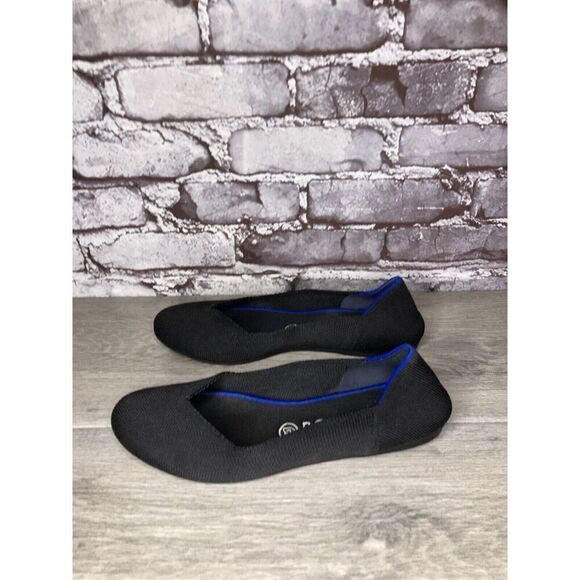Rothys The Flat Black Knit Fabric Round Toe Ballet Flats Women’s Sz 8.5M US/39EU - Picture 12 of 16